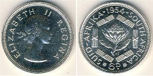 6 Пенни Южно-Африканская Республика (1910 - ) Серебро Елизавета II (1926-2022)