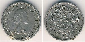6 Пені / 1 Шестипенсовик Велика Британія (1922-) Нікель/Мідь Єлизавета II (1926-2022)