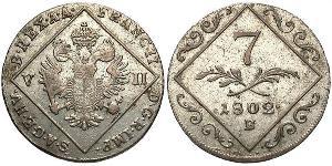 7 Kreuzer Sacro Imperio Romano (962-1806) Vellón Plata Francis II, Holy Roman Emperor (1768 - 1835)