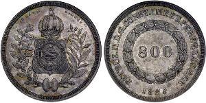 800 Reis Brésil / Empire du Brésil (1822-1889) Argent 