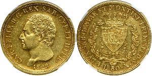 80 Lira Italian city-states Gold Karl Felix (Sardinien-Piemont)