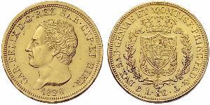 80 Lira Italian city-states Gold Charles Felix of Sardinia