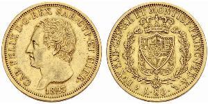80 Lira Italian city-states Gold Charles Felix of Sardinia