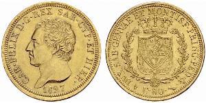 80 Lira Italian city-states Gold Charles Felix of Sardinia