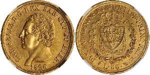 80 Lira Italian city-states Gold Charles Felix of Sardinia