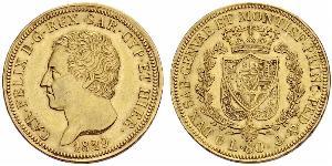 80 Lira Italian city-states Gold Charles Felix of Sardinia