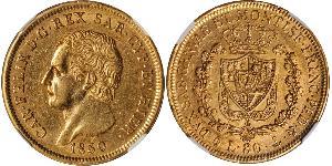 80 Lira Italian city-states Gold Charles Felix of Sardinia