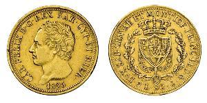 80 Lira Italian city-states Or Charles-Félix de Savoie