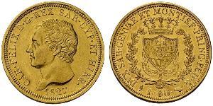 80 Lira Italian city-states Or Charles-Félix de Savoie