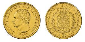 80 Lira Italian city-states Oro Carlo Felice di Savoia