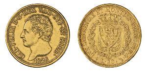 80 Lira Italian city-states Oro Carlo Felice di Savoia