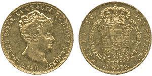 80 Real Spanien Or Isabella II of Spain (1830- 1904)