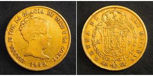 80 Real Spagna Oro Isabella II of Spain (1830- 1904)