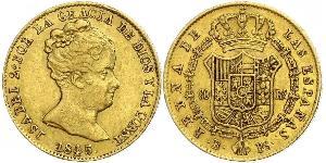 80 Реал Іспанія Золото Isabella II of Spain (1830- 1904)