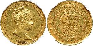80 Реал Испания Золото Isabella II of Spain (1830- 1904)