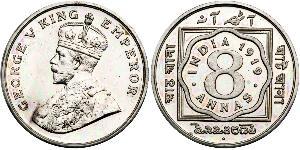 8 Anna Britisch-Indien (1858-1947) Kupfer/Nickel George V (1865-1936)