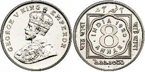 8 Anna Britisch-Indien (1858-1947) Kupfer/Nickel George V (1865-1936)