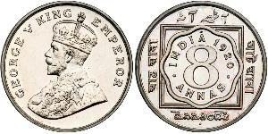 8 Anna Britisch-Indien (1858-1947) Kupfer/Nickel George V (1865-1936)