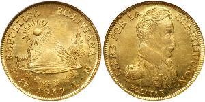 8 Escudo Bolivien (1825 - ) Gold Simon Bolivar (1783 - 1830)