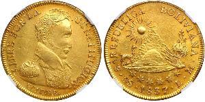 8 Escudo Bolivien (1825 - ) Gold Simon Bolivar (1783 - 1830)