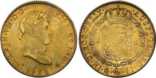 8 Escudo First Mexican Empire (1821 - 1823) Gold Ferdinand VII of Spain (1784-1833)