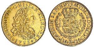 8 Escudo Peru Gold Ferdinand VI of Spain (1713-1759)