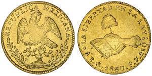 8 Escudo Second Federal Republic of Mexico (1846 - 1863) Gold 