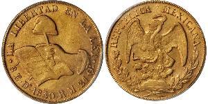 8 Escudo Second Federal Republic of Mexico (1846 - 1863) Gold 