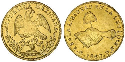 8 Escudo Second Federal Republic of Mexico (1846 - 1863) Gold 