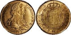 8 Escudo Spanish Empire (1700 - 1808) Gold Charles III of Spain (1716 -1788)