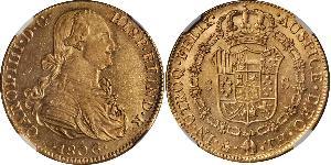 8 Escudo Spanish Mexico  / Kingdom of New Spain (1519 - 1821) Gold Charles IV of Spain (1748-1819)