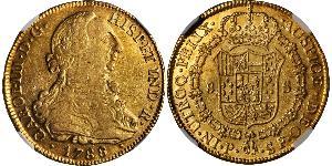 8 Escudo Viceroyalty of New Granada (1717 - 1819) Gold Charles III of Spain (1716 -1788)