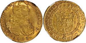 8 Escudo Viceroyalty of New Granada (1717 - 1819) Gold Charles IV of Spain (1748-1819)