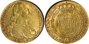 8 Escudo Viceroyalty of New Granada (1717 - 1819) Gold Charles IV of Spain (1748-1819)