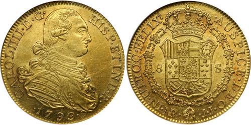 8 Escudo Viceroyalty of New Granada (1717 - 1819) Gold Charles IV of Spain (1748-1819)