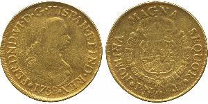 8 Escudo Vizekönigreich Neugranada (1717 - 1819) Gold Ferdinand VI. von Spanien (1713-1759)