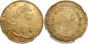 8 Escudo Bolivie Or Charles IV d