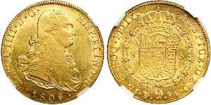 8 Escudo Bolivie Or Charles IV d