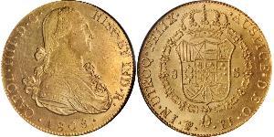 8 Escudo Bolivie Or Charles IV d