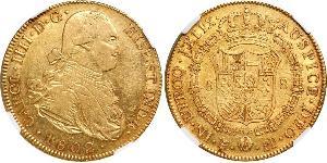 8 Escudo Bolivie Or Charles IV d