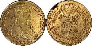 8 Escudo Vice-royauté de Nouvelle-Grenade (1717 - 1819) Or Charles IV d