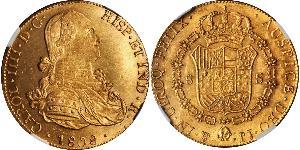 8 Escudo Bolivia Oro Carlo IV di Spagna (1748-1819)
