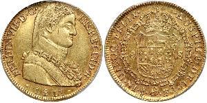 8 Escudo Cile Oro Ferdinando VII di Spagna (1784-1833)