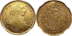 8 Escudo Cile Oro Carlo IV di Spagna (1748-1819)