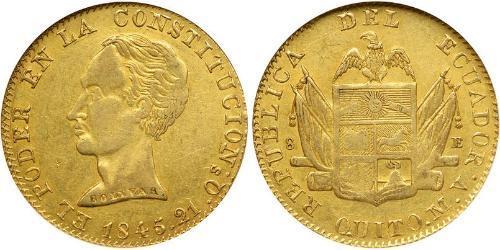 8 Escudo Ecuador (1830 - ) Oro Simon Bolivar (1783 - 1830)