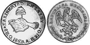 8 Escudo Estados Unidos Mexicanos (1846 - 1863) Oro 