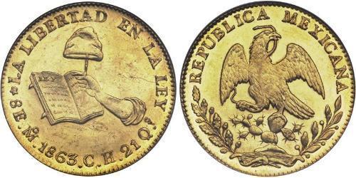 8 Escudo Estados Unidos Mexicanos (1846 - 1863) Oro 