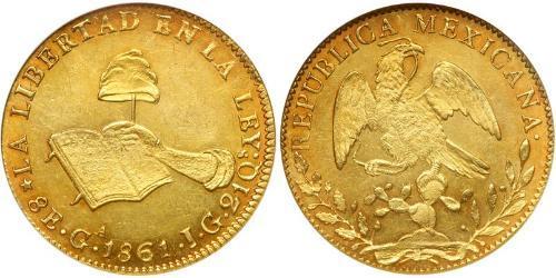 8 Escudo Estados Unidos Mexicanos (1846 - 1863) Oro 