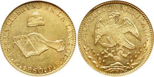 8 Escudo Estados Unidos Mexicanos (1846 - 1863) Oro 