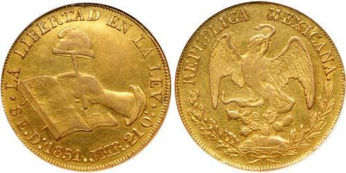 8 Escudo Estados Unidos Mexicanos (1846 - 1863) Oro 